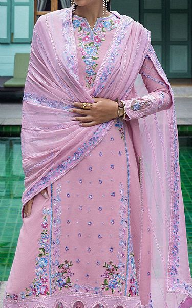 Mushq Lilac Raw Silk Suit | Pakistani Embroidered Chiffon Dresses USA- Image 2