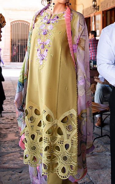 Mushq Sand Gold Lawn Suit | Pakistani Lawn Dress in USA- Image 2