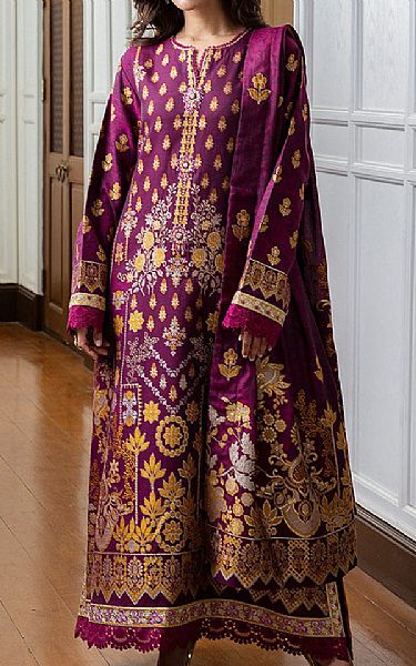 Mushq Dark Raspberry Lawn Suit | Pakistani Lawn Dress in USA- Image 1