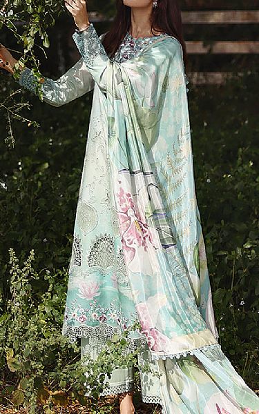 Mushq Pale Aqua Lawn Suit | Pakistani Lawn Dress in USA- Image 2