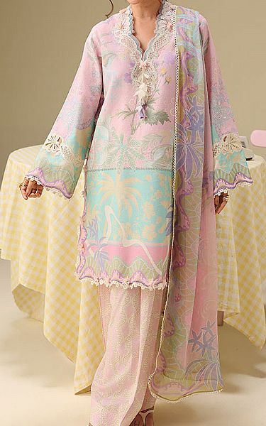 Mushq Pink Lawn Suit | Pakistani Lawn Dress in USA- Image 1
