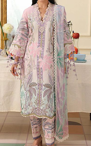 Mushq Ivory/Pink Lawn Suit | Pakistani Lawn Dress in USA- Image 1