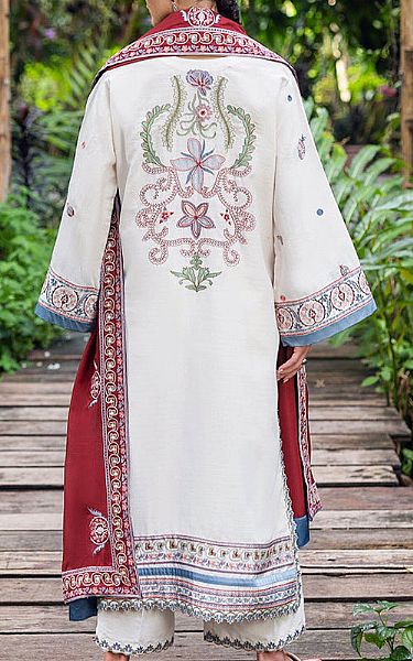 Mushq Off-white Karandi Suit | Pakistani Winter Dresses in USA- Image 2