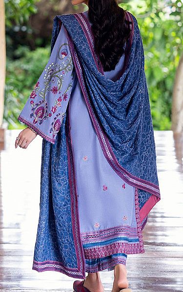Mushq Lavender Karandi Suit | Pakistani Winter Dresses in USA- Image 2
