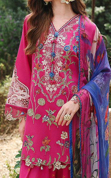 Mushq Hot Pink Lawn Suit | Pakistani Lawn Dress in USA- Image 2