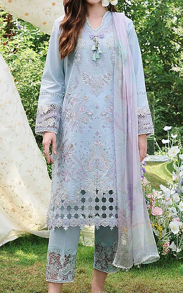 Mushq Powder Blue Lawn Suit | Pakistani Lawn Dress in USA- Image 1
