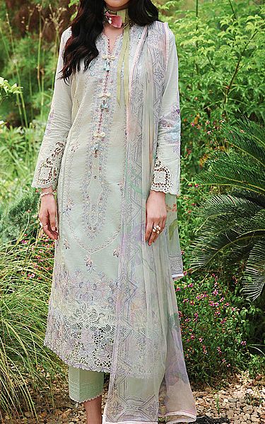 Mushq Mint Green Lawn Suit | Pakistani Lawn Dress in USA- Image 1