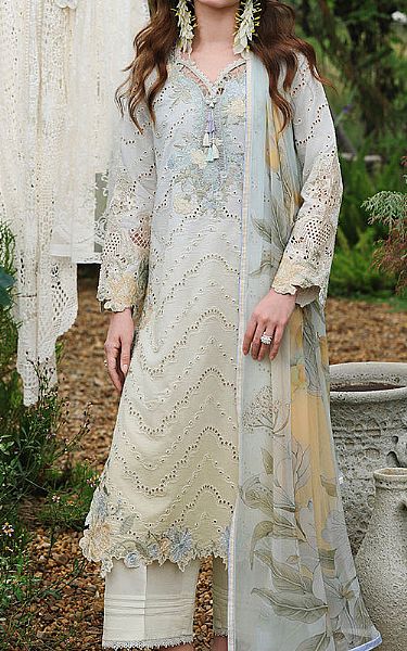 Mushq Light Grey Lawn Suit | Pakistani Lawn Dress in USA- Image 1