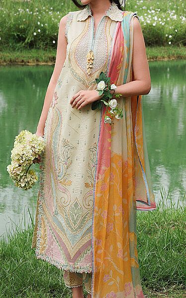 Mushq Light Green Lawn Suit | Pakistani Lawn Dress in USA- Image 1