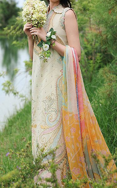 Mushq Light Green Lawn Suit | Pakistani Lawn Dress in USA- Image 2