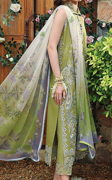 Mushq Green Lawn Suit | Pakistani Lawn Dress in USA- Image 2