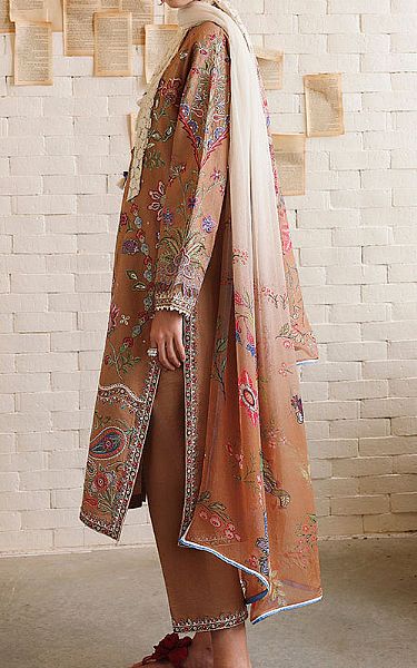 Mushq Beige Lawn Suit | Pakistani Lawn Dress in USA- Image 2