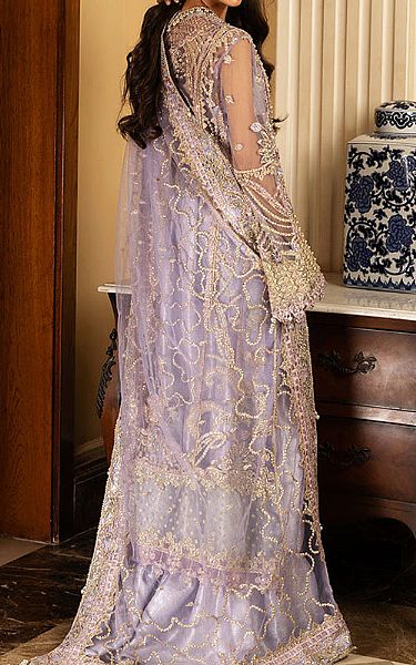 Mushq Lavender Net Suit | Pakistani Embroidered Chiffon Dresses USA- Image 2
