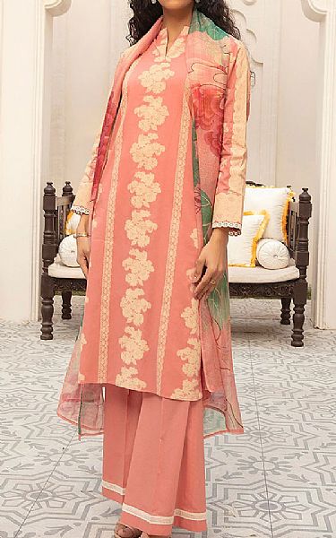 Nishat Peach Lawn Suit | Pakistani Dresses in USA- Image 1