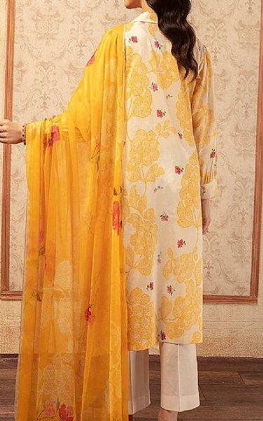 Nishat Ivory/Mustard Lawn Suit (2 Pcs) | Pakistani Dresses in USA- Image 2