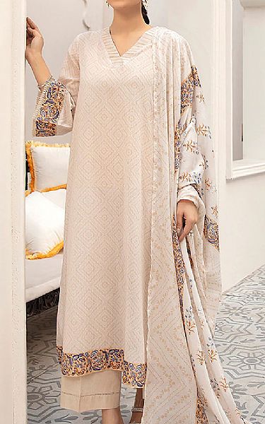 Nishat Ivory Lawn Suit (2 Pcs) | Pakistani Dresses in USA- Image 1