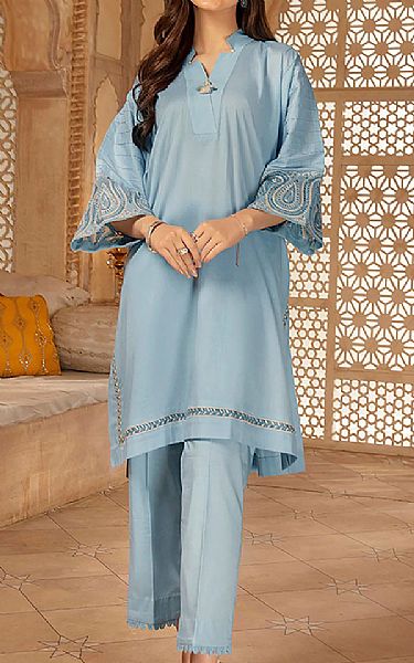 Nishat Baby Blue Lawn Suit (2 Pcs) | Pakistani Dresses in USA- Image 1