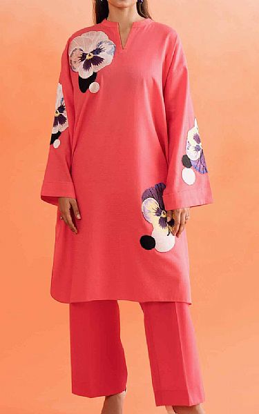 Nishat Pink Dobby Suit (2 pcs) | Pakistani Lawn Suits- Image 1