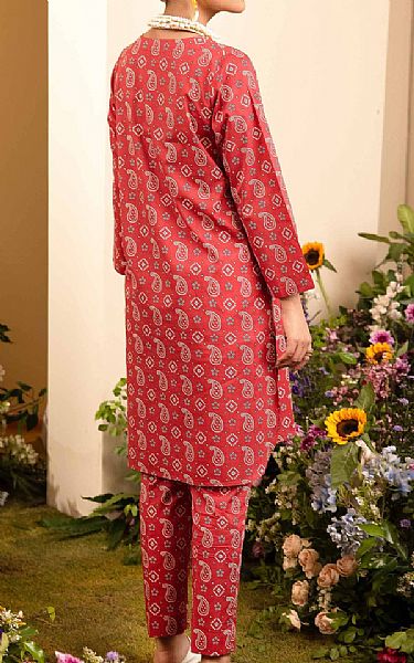 Nishat Faded Red Cambric Suit (2 pcs) | Pakistani Lawn Suits- Image 2