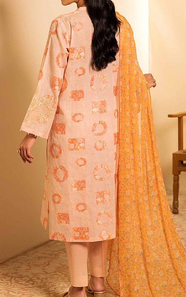 Nishat Peach Jacquard Suit | Pakistani Lawn Suits- Image 2