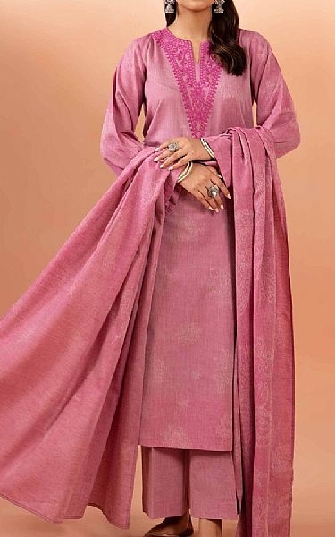 Nishat Pink Jacquard Suit | Pakistani Lawn Suits- Image 1