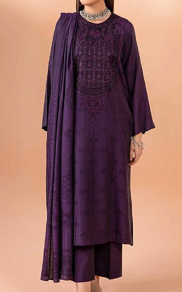 Nishat Purple Jacquard Suit | Pakistani Lawn Suits- Image 1