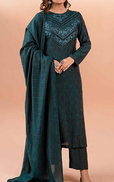Nishat Deep Teal Jacquard Suit | Pakistani Lawn Suits- Image 1