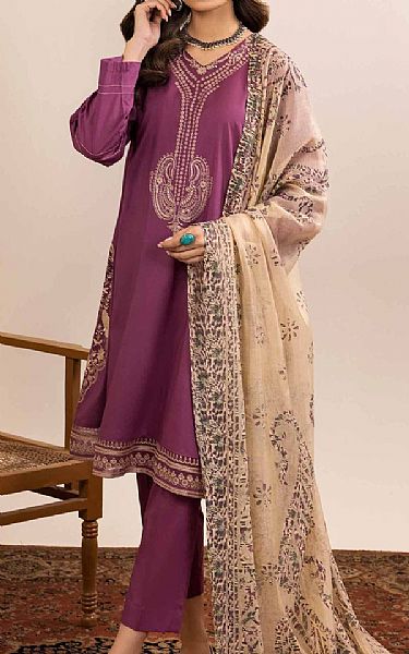 Nishat Mauve Cambric Suit | Pakistani Lawn Suits- Image 1