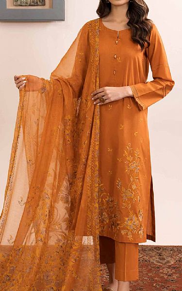 Nishat Halloween Orange Jacquard Suit | Pakistani Lawn Suits- Image 1
