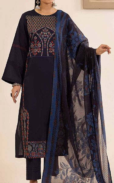 Nishat Deep Blue Jacquard Suit | Pakistani Lawn Suits- Image 1