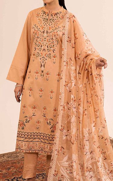 Nishat Peach Jacquard Suit | Pakistani Lawn Suits- Image 1