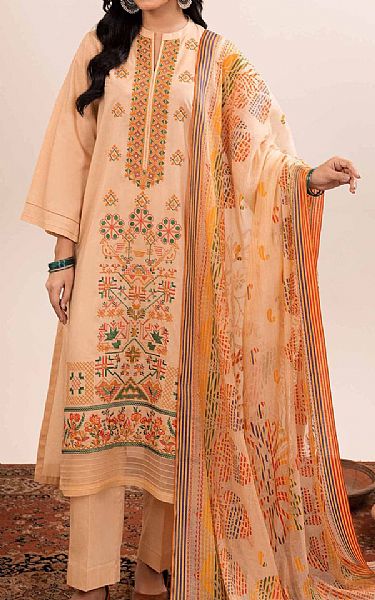 Nishat Peach Jacquard Suit | Pakistani Lawn Suits- Image 1