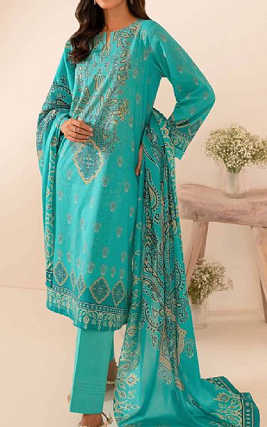 Nishat Turquoise Lawn Suit | Pakistani Lawn Suits- Image 1