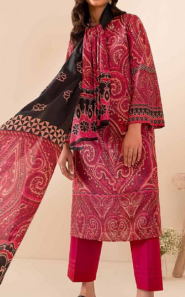Nishat Rose Red Lawn Suit | Pakistani Lawn Suits- Image 1