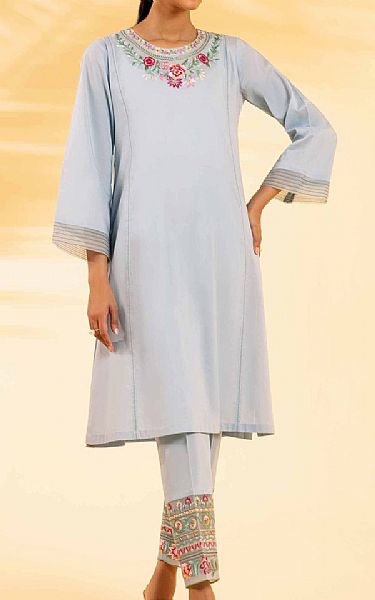 Nishat Lavender Grey Cambric Suit (2 pcs) | Pakistani Lawn Suits- Image 1