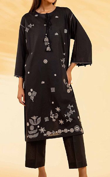 Nishat Black Cambric Suit (2 pcs) | Pakistani Lawn Suits- Image 1