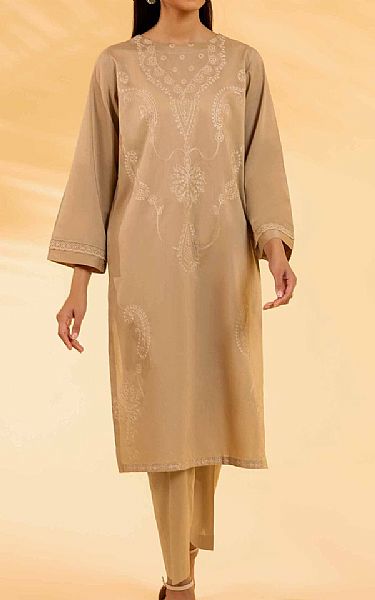 Nishat Tan Cambric Suit (2 pcs) | Pakistani Lawn Suits- Image 1