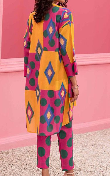 Nishat Yellow/Pink Lawn Suit (2 pcs) | Pakistani Lawn Suits- Image 2