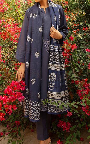 Nishat Navy Blue Cambric Suit | Pakistani Lawn Suits- Image 1
