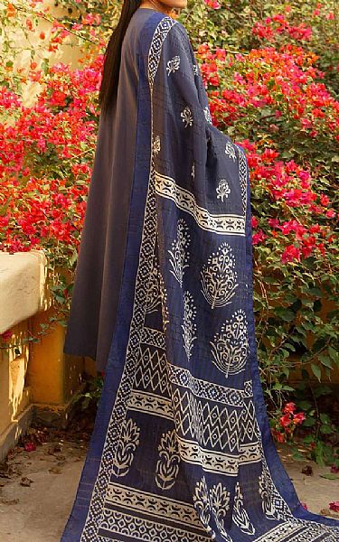 Nishat Navy Blue Cambric Suit | Pakistani Lawn Suits- Image 2