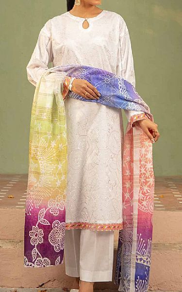 Nishat Off White Cambric Suit | Pakistani Lawn Suits- Image 1