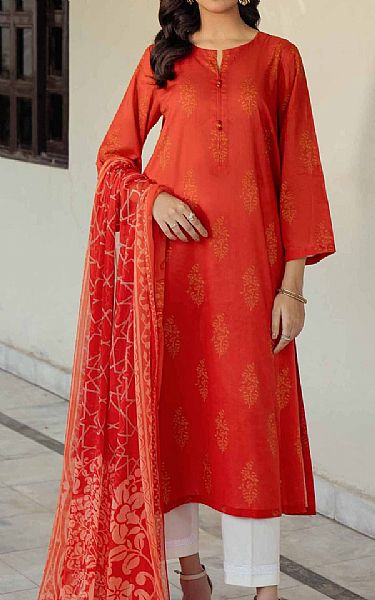 Nishat Dark Pastel Red Lawn Suit (2 pcs) | Pakistani Lawn Suits- Image 1