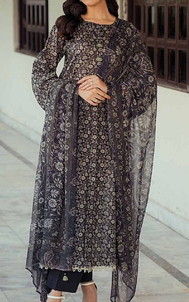 Nishat Black Lawn Suit (2 pcs) | Pakistani Lawn Suits- Image 1