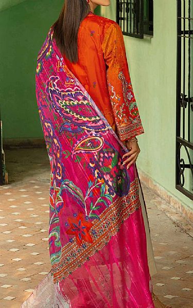 Nishat Orange Lawn Suit (2 pcs) | Pakistani Lawn Suits- Image 2