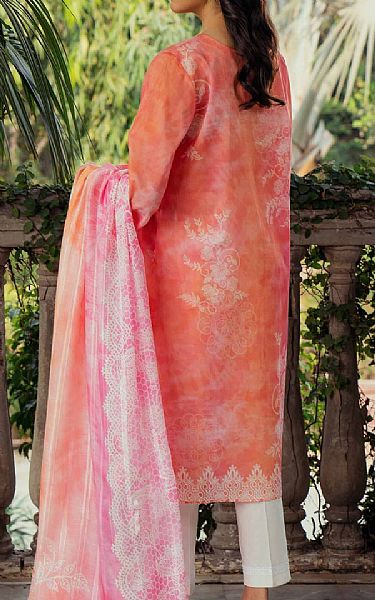 Nishat Pink/Peach Lawn Suit (2 pcs) | Pakistani Lawn Suits- Image 2