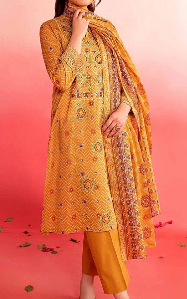 Nishat Faded Orange Lawn Suit | Pakistani Lawn Suits- Image 1