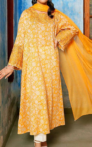 Nishat Light Orange Lawn Suit | Pakistani Lawn Suits- Image 1