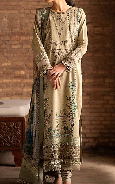 Nishat Beige Lawn Suit | Pakistani Lawn Suits- Image 1