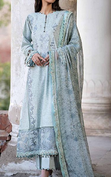 Nishat Pale Aqua Lawn Suit | Pakistani Lawn Suits- Image 1