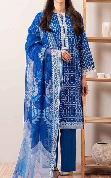 Nishat Royal Blue Lawn Suit | Pakistani Lawn Suits- Image 1